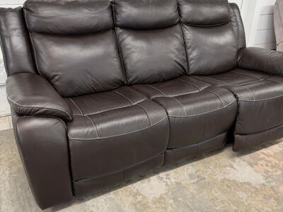 COSTCO HARVEY LEATHER POWER RECLINING SOFA W/ POWER HEADRESTS!!