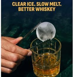 NewAir Clear Ice Ball Maker | Crystal-Clear Whiskey Ice | Open Box Like New