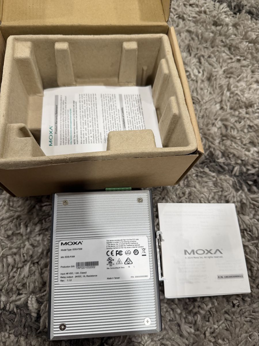 Moxa EDS-P308 Industrial Ethernet Switch with Box and Manual