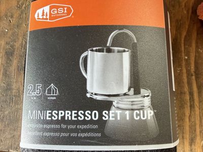 GSI Outdoors MiniEspresso Set 1 Cup - Compact Portable Coffee Maker for Camping & Travel