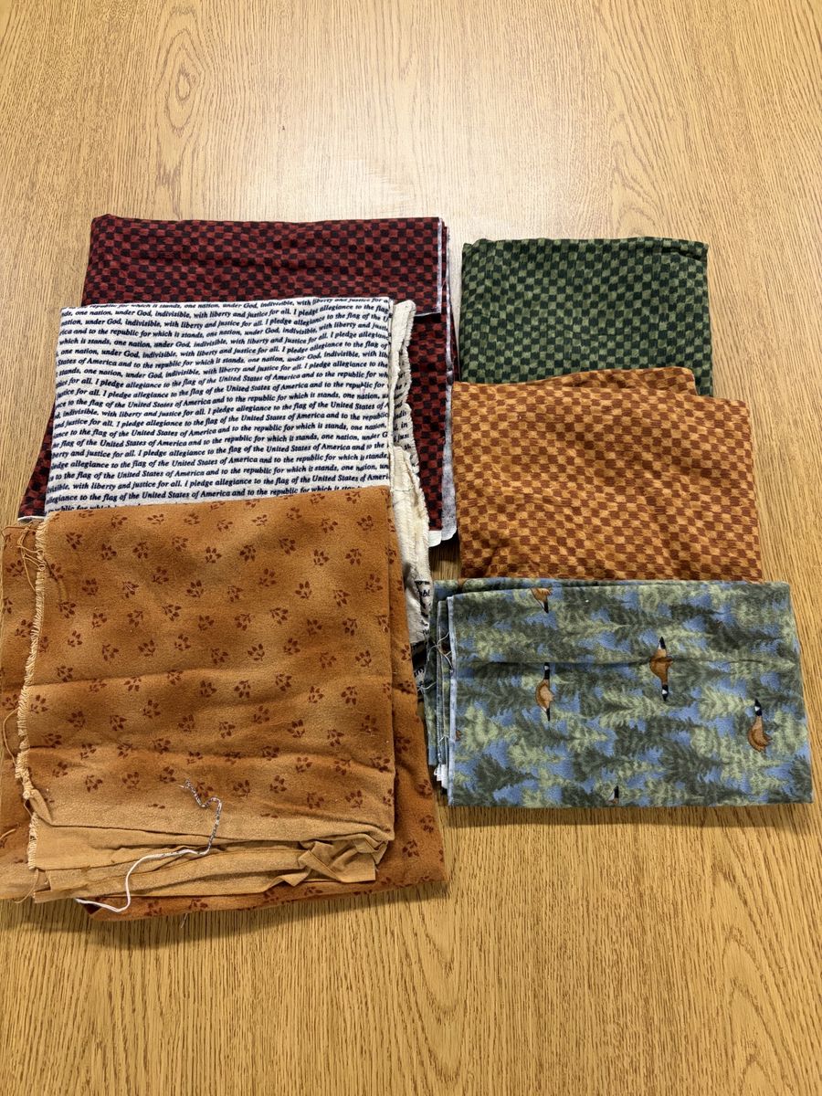 Flannel Fabric Lot for Sewing Crafting DIY