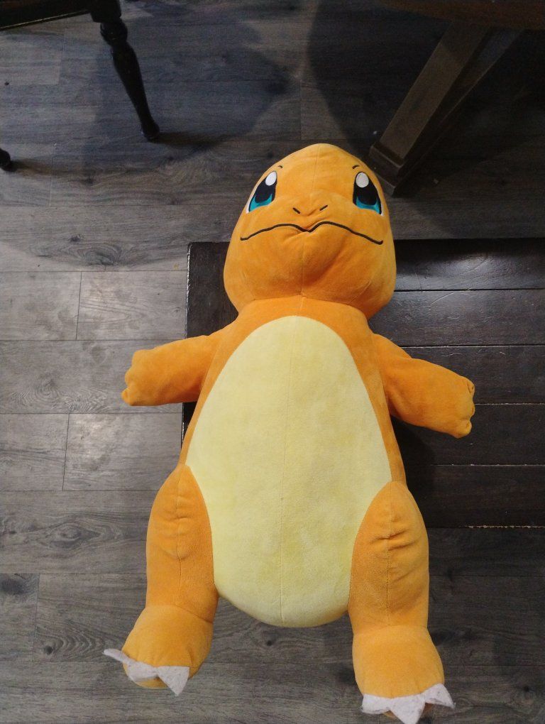 Giant 24" Pokemon Charmander Plush Stuffed Animal Toy Large Orange Yellow Blue Eyes