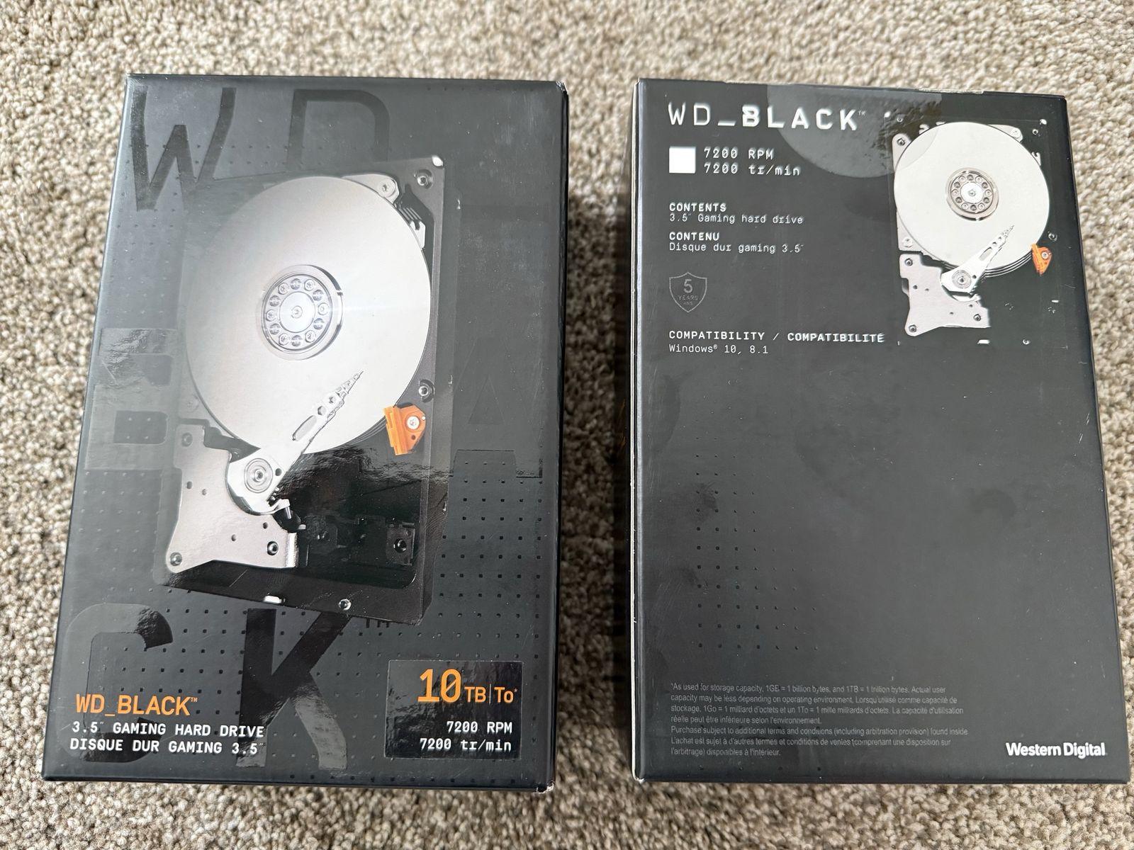 WD BLACK 10TB 7200 RPM 3.5" Hard Drive