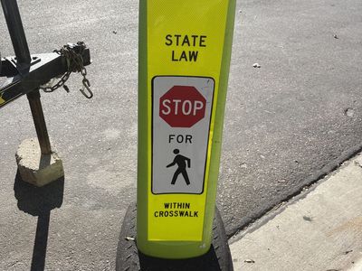 STOP for Pedestrian Crossing Sign