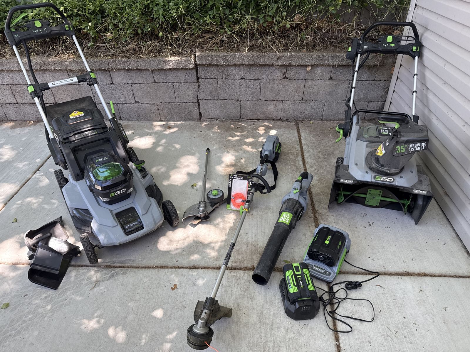 Ego Power+ Lawn Care Bundle: Mower, Snow Blower, Trimmer, Blower, Edger & Batteries