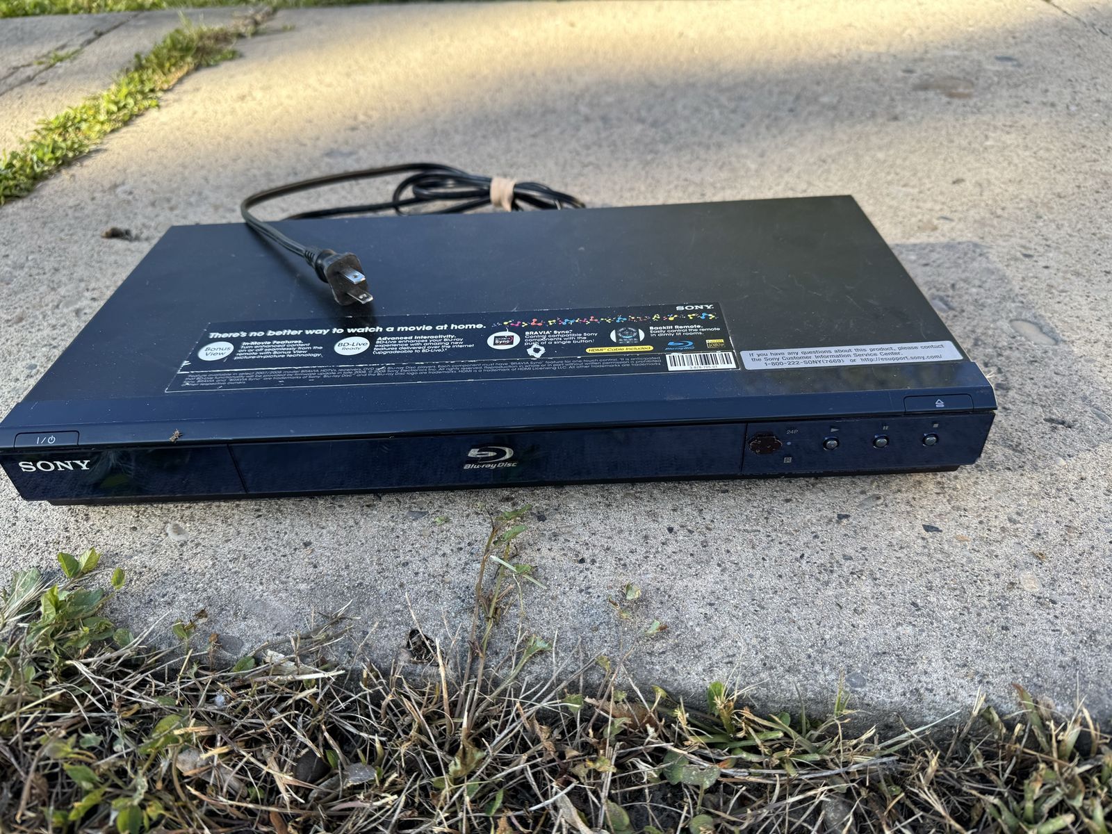 Sony Blu Ray Disc Player BDP-BX1 No Remote