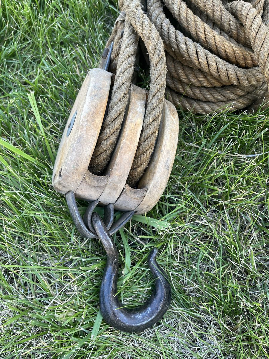 Awesome Antique Large Block and Tackle - Use It or Display It