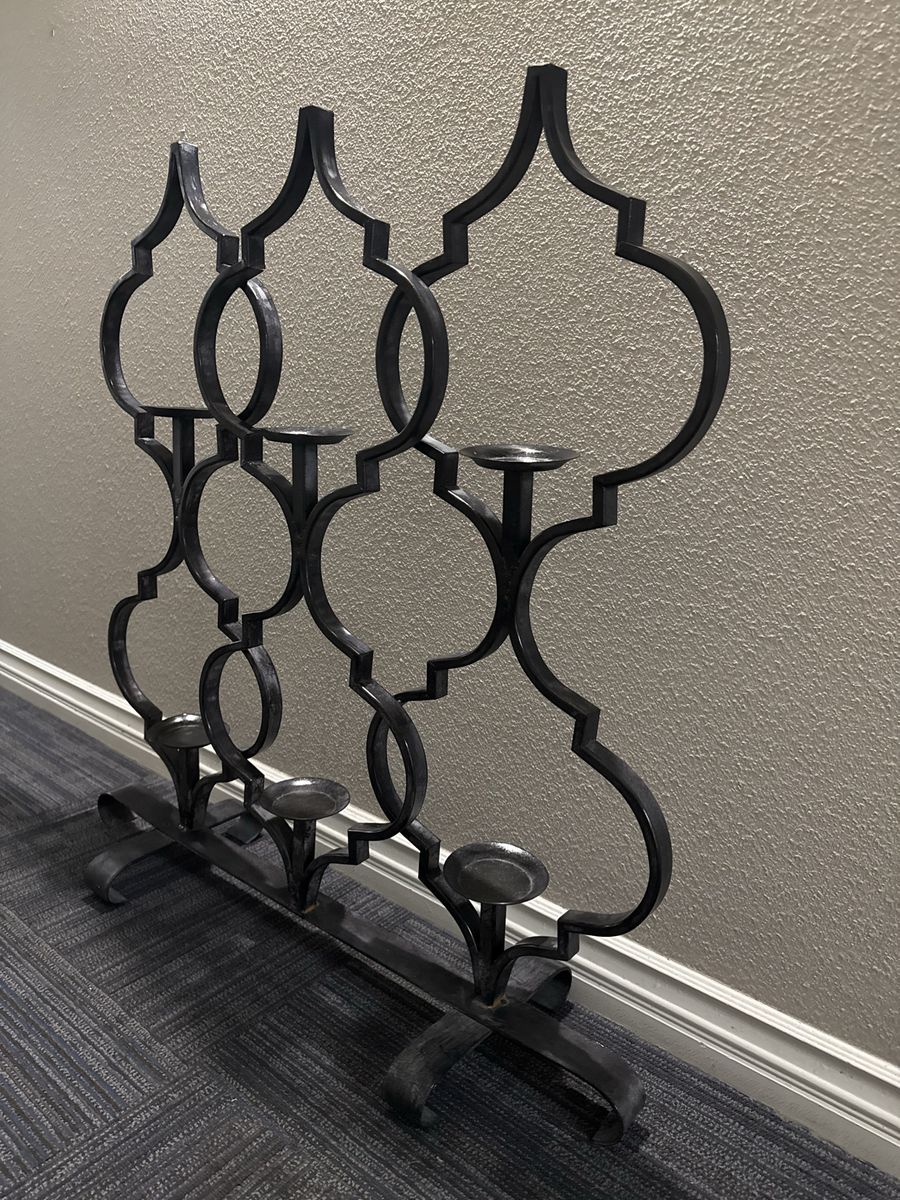 Gorgeous Jan Barboglio 6-Arm Floor Candleholder Iron Candelabra Screen Restoration  Hardware Decor OBO