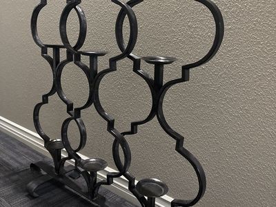 Gorgeous Jan Barboglio 6-Arm Floor Candleholder Iron Candelabra Screen Restoration Hardware Decor OBO