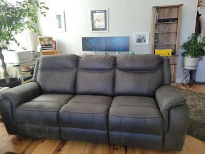 *Suade Powered recliner sofas(2) dark gray-Like Ne