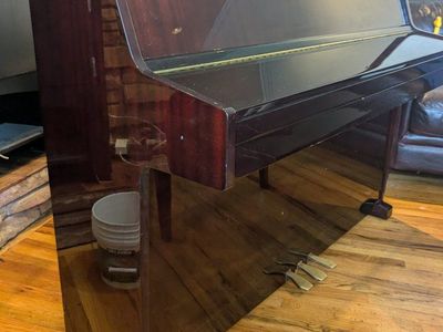 Used Upright Piano - Dark Wood Finish, 3 Pedals