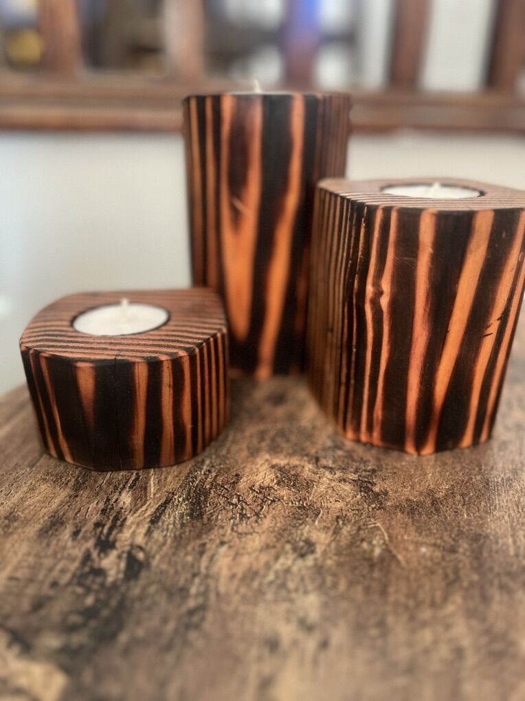 Wood Candle Holders