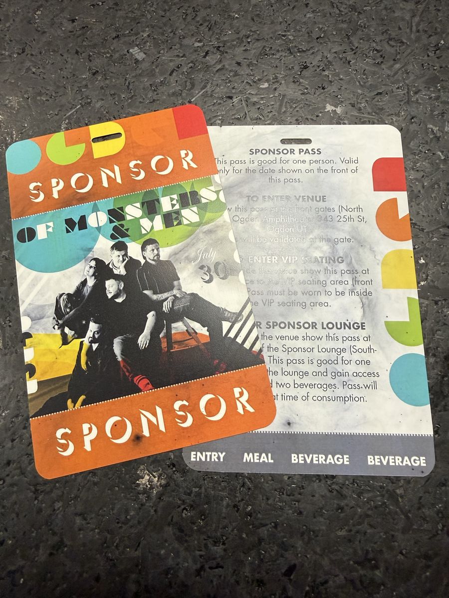 OF MONSTERS & MEN Sponsor/VIP passes