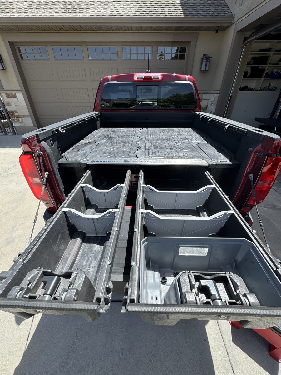 Stacked Truck bed drawer storage system