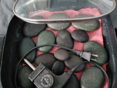 Full-Body Therapy: Hot Stone Massage DVD & Rival Electric Skillet Stone Warmer Set