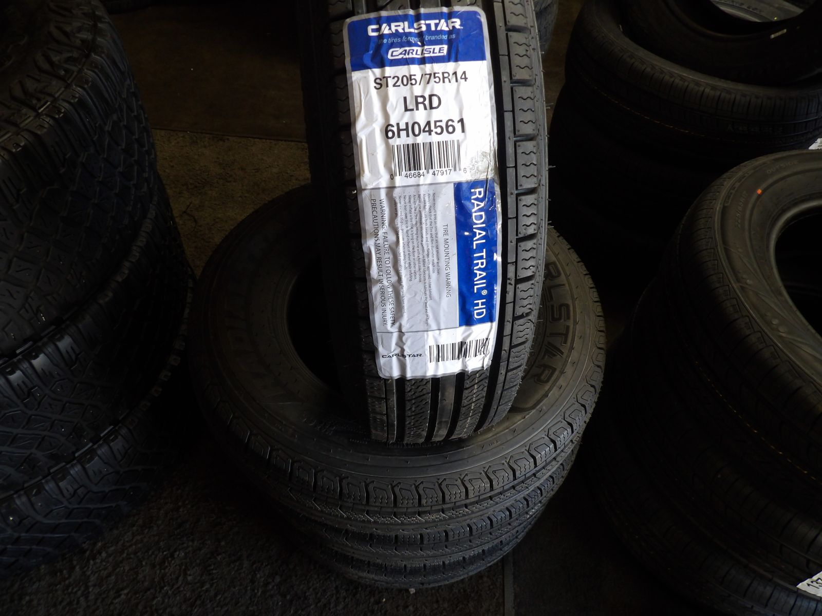 205/75R14 CARLSTAR SET OF NEW TRAILER TIRES