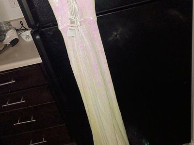 B. Darlin Pink & White Sequin Formal Dress Size 13/14