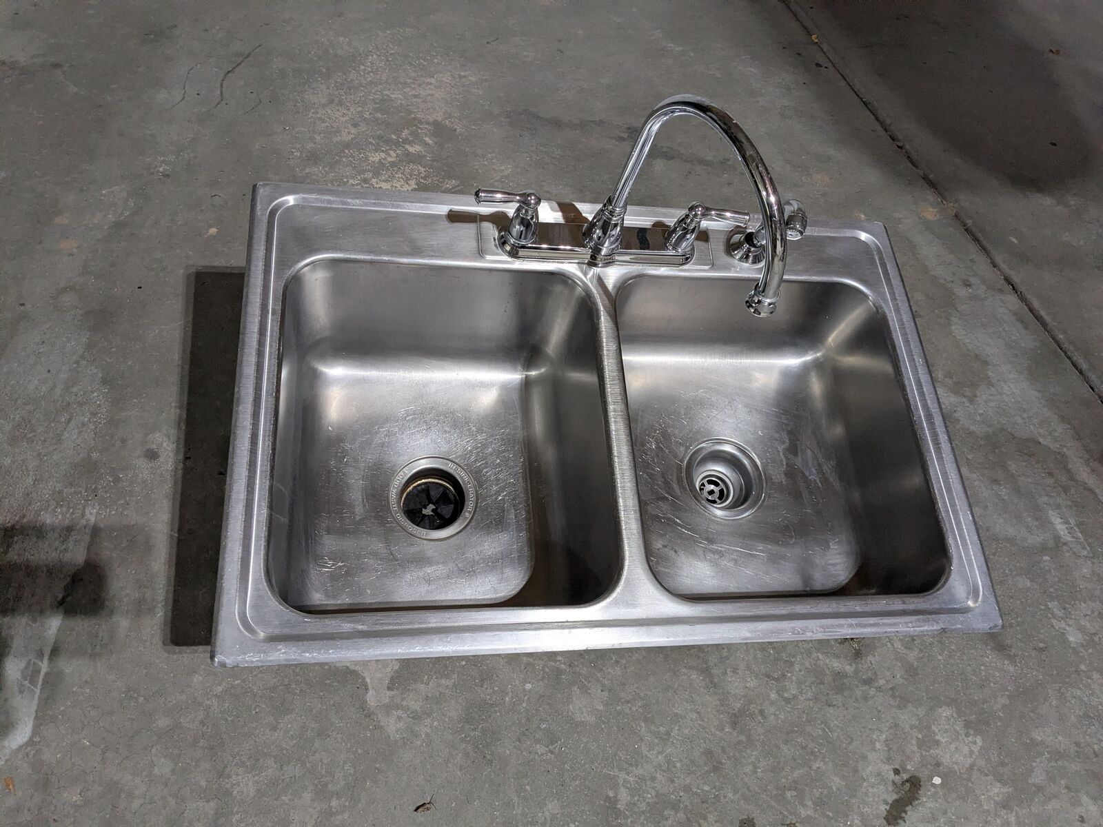 Stainless steel double sink