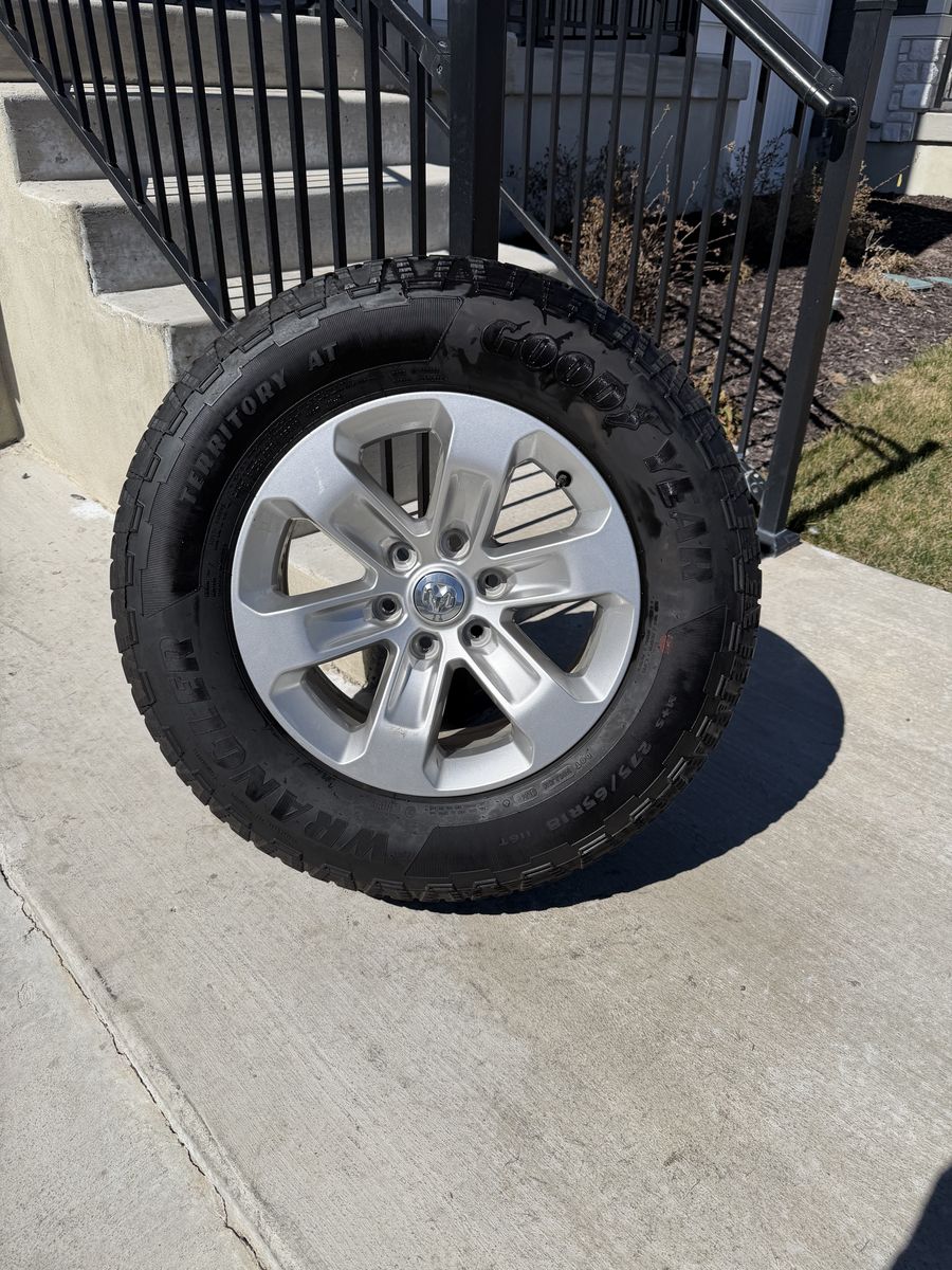 Dodge Ram 1500 Rims and Tires 275/65R18 Goodyear
