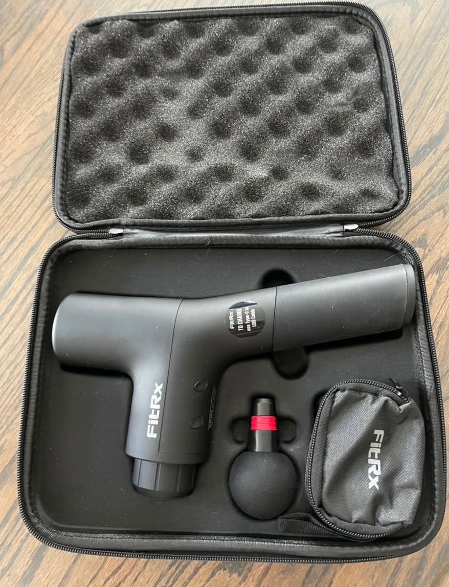 FITRX Percussion Massage Gun with Multiple Attachments and Carrying Case