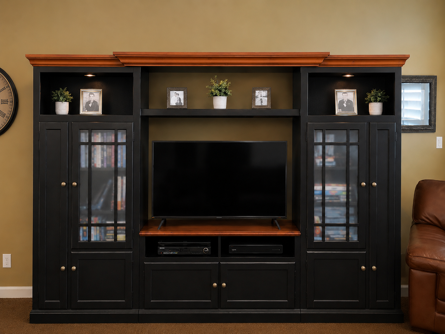 Black TV Entertainment Center