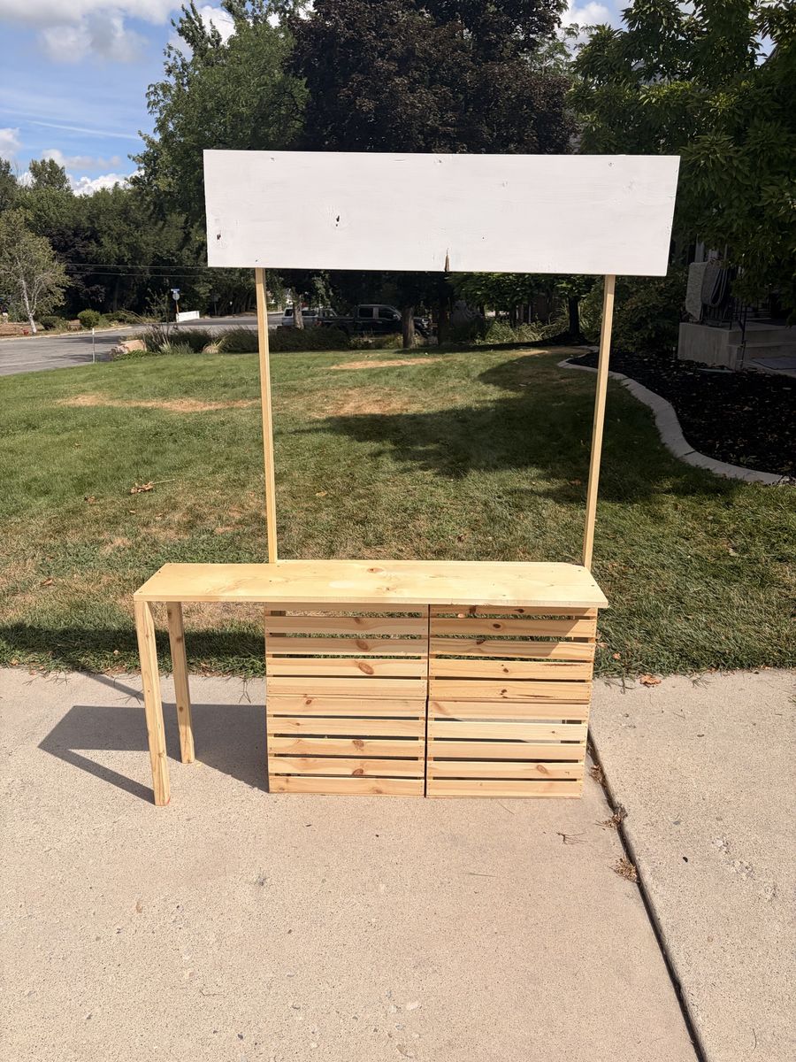 Handmade kids lemonade stand.