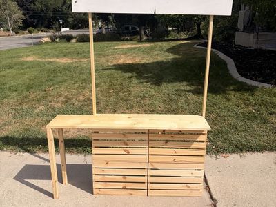 Handmade kids lemonade stand.