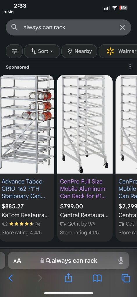 Restaurant/Kitchen Canned Food Storage Rack