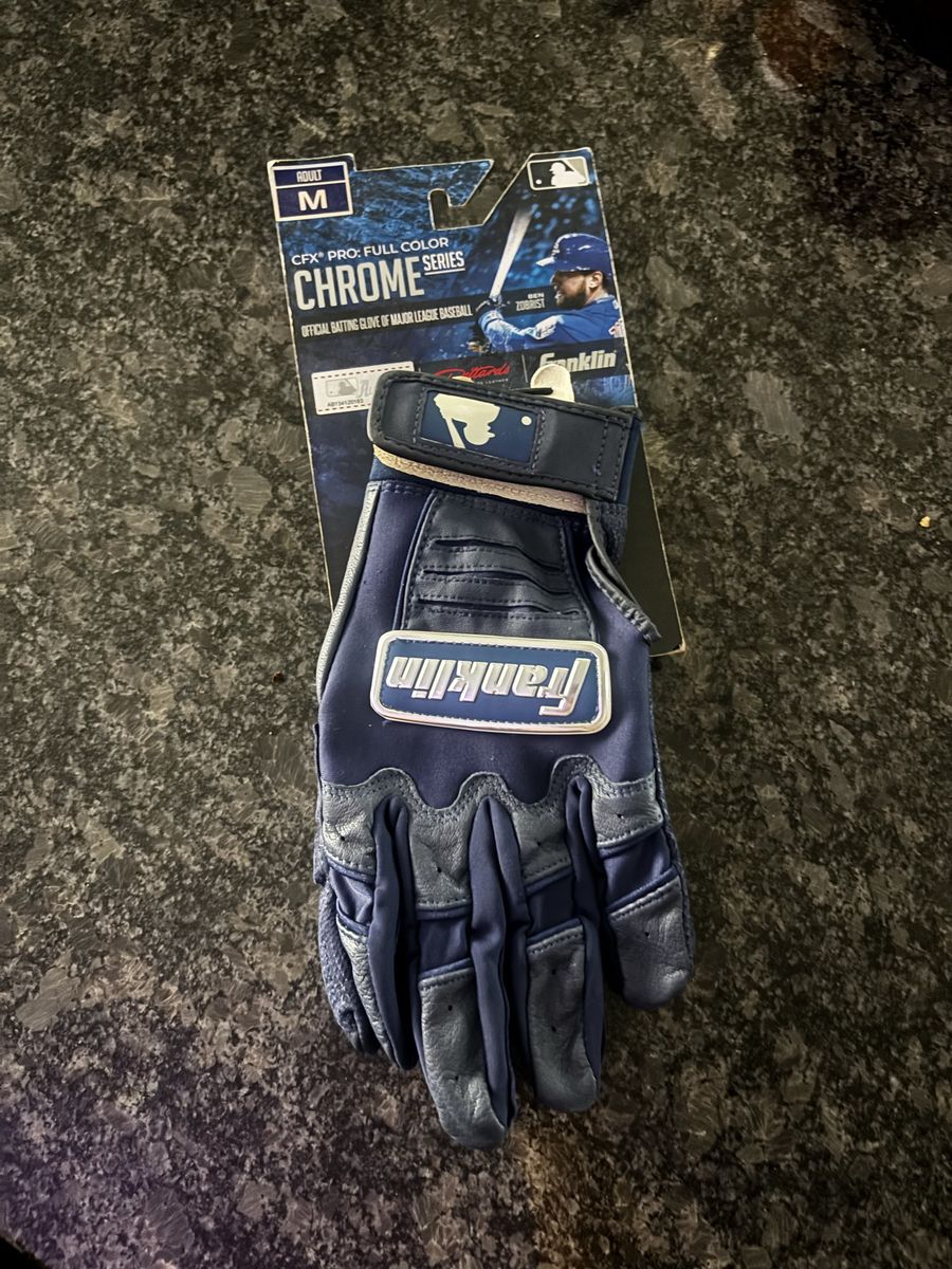 Franklin CFX Pro Full Color Chrome Series Batting Gloves Adult Medium Navy