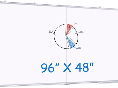 Magnetic Dry Erase Board 96 x 48 inches, 4' x 8' Whiteboard Large White Board, Foldable Aluminum Frame