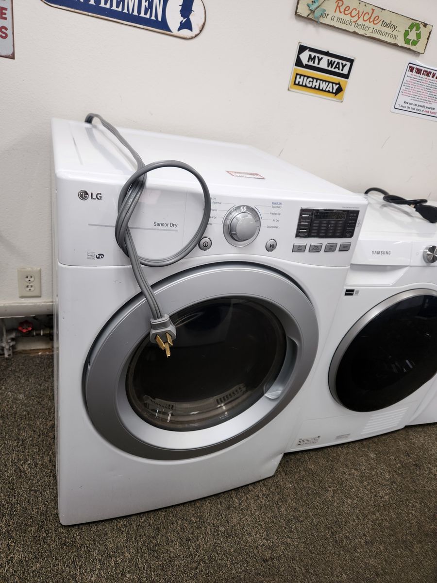 LG Front Load Electric Dryer with Sensor Dry - White