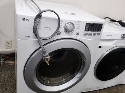 LG Front Load Electric Dryer with Sensor Dry - White