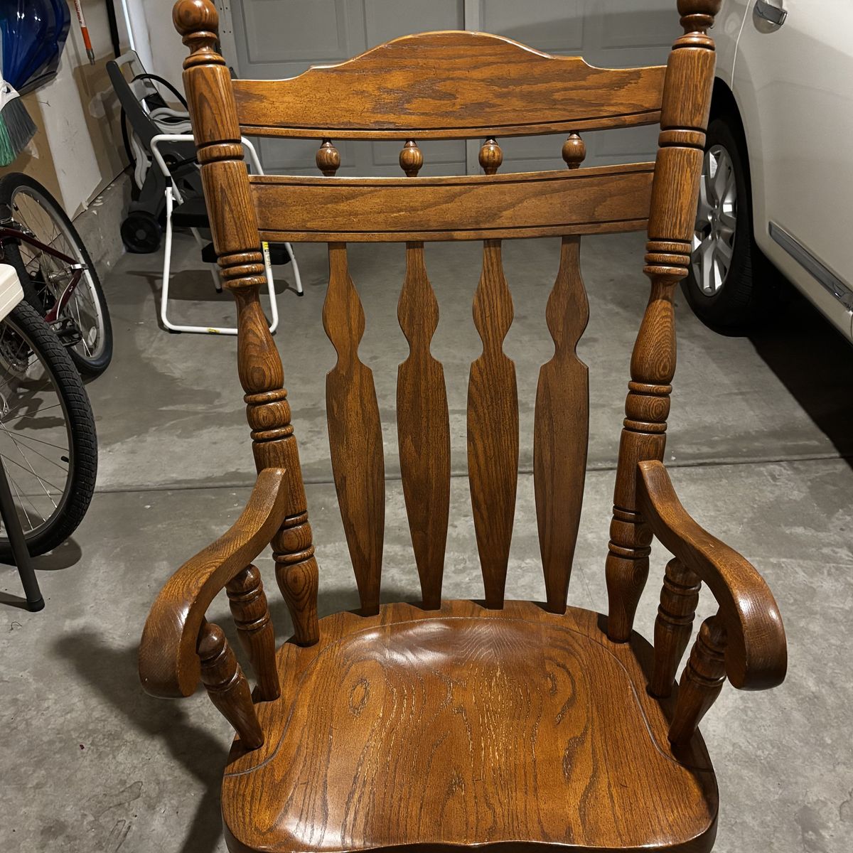 1980 Vintage Oak Rocking Chair, Large