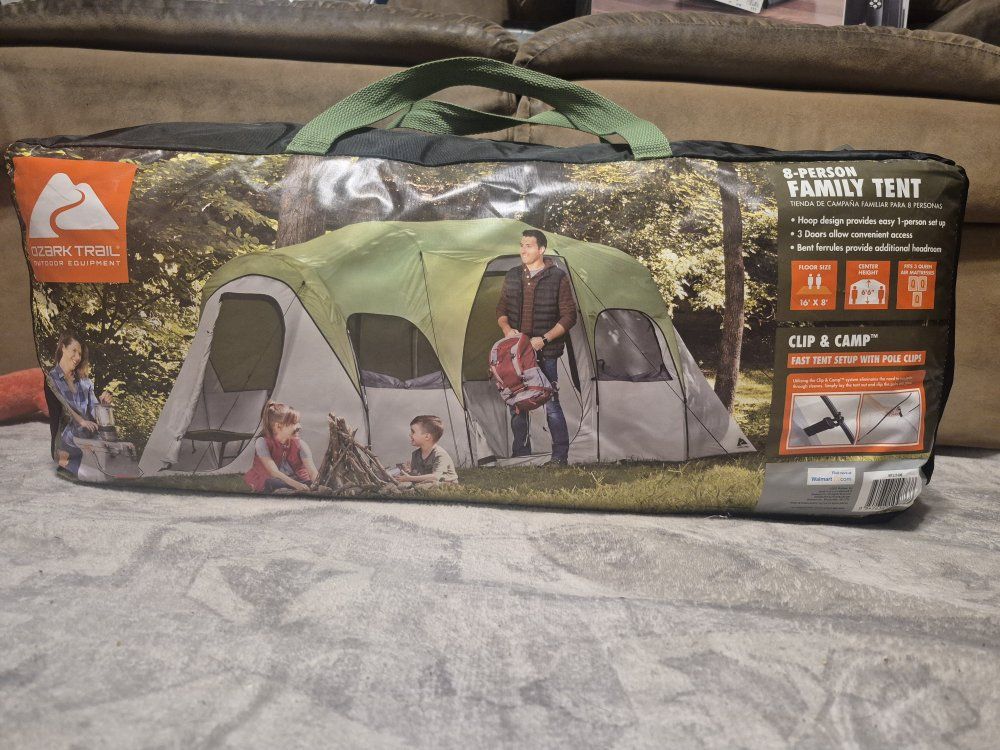 Ozark Trail 8-Person Clip & Camp Dome Family Tent with Rainfly