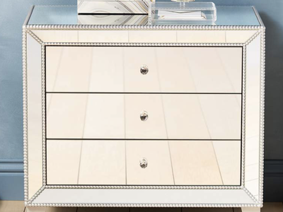 (2) Mirrored 3-drawer Accent Tables