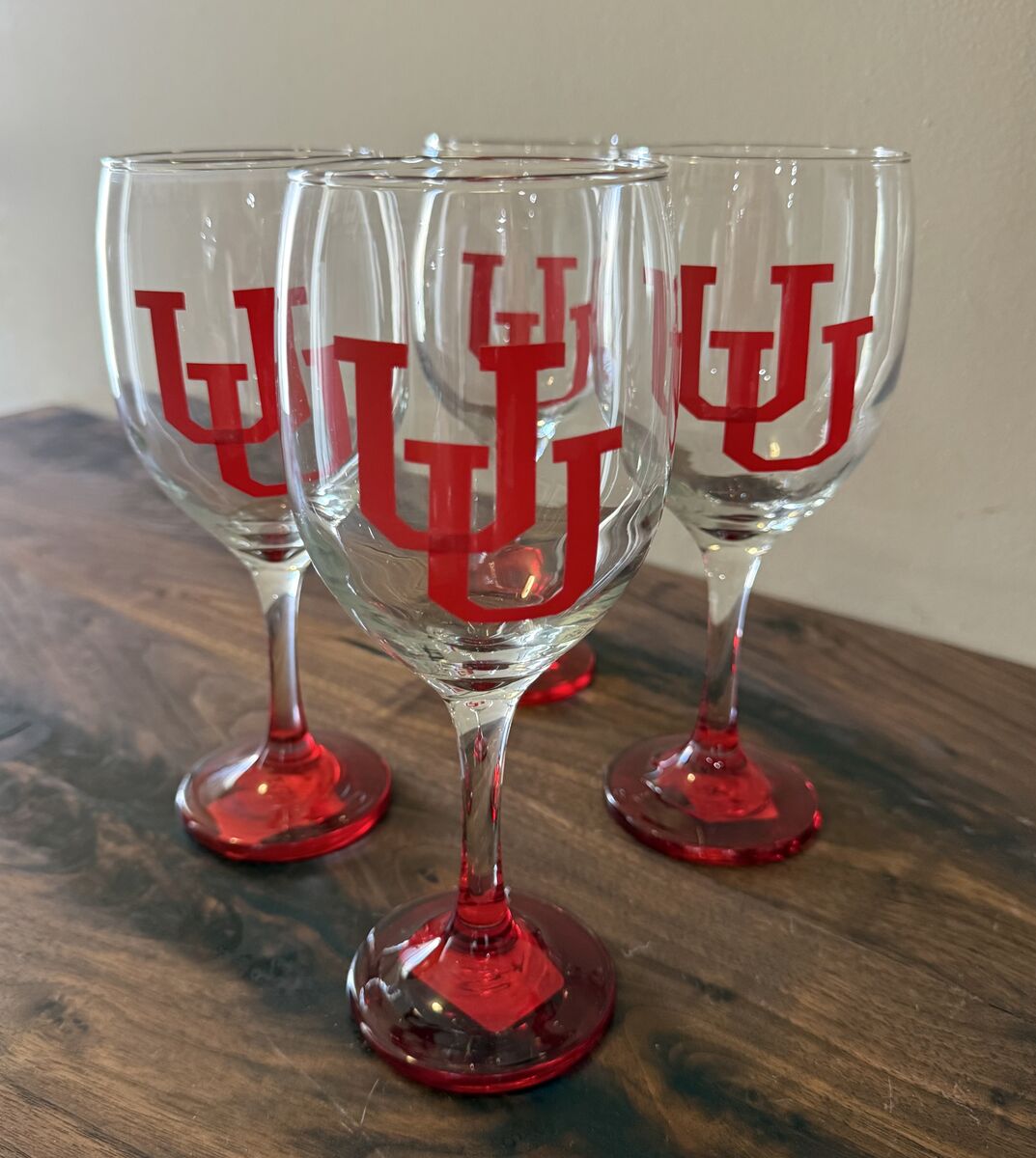 U of U Set of 4 Wine Glasses