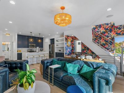 Oversized leather couch and chair