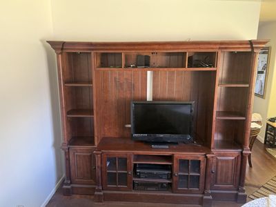 Solid wood entertainment center