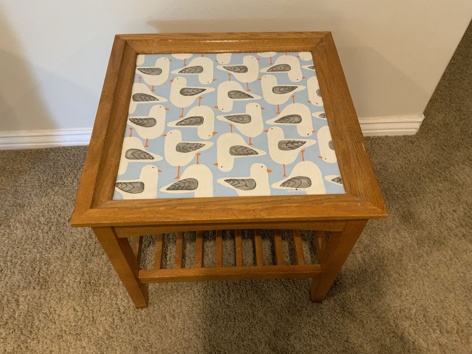 nautical hand painted accent table