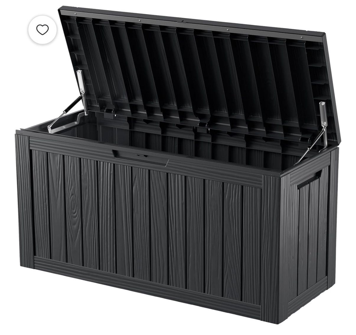New Black Plastic Deck Storage Box - 80 gallon Outdoor Container