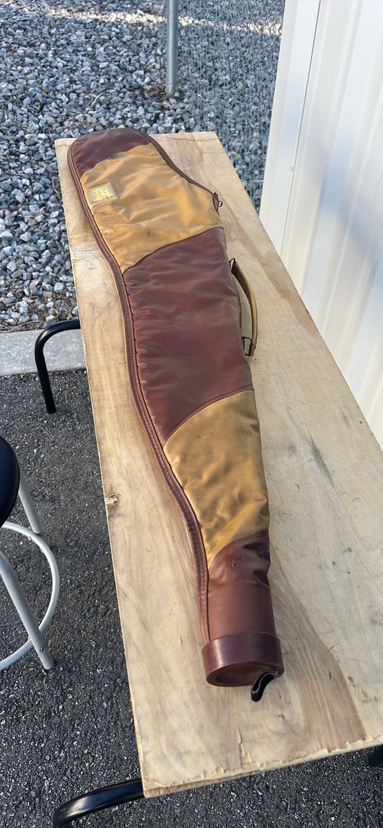 Vintage Suede & Leather Gun Case "44" Scoped Rifle Shotgun Soft Carry Bag