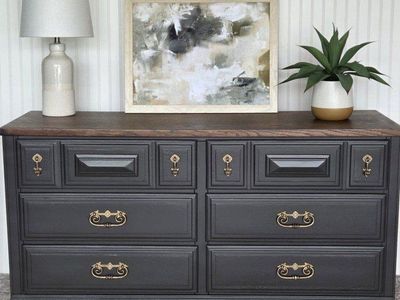 Refinished Vintage Dresser in Sherwin-Williams "Armory"