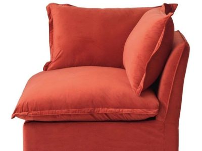 Red Velvet Modular Sectional Corner Chair 38"W x 38"D x 35"H