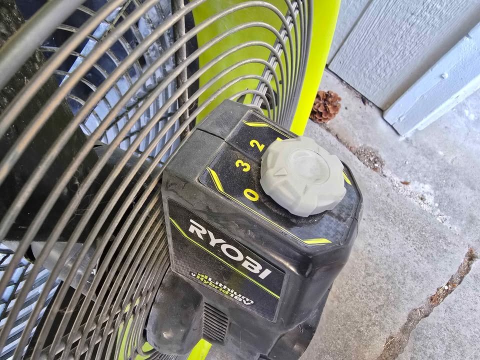 Ryobi Fan Electric Plug, And Battery Use