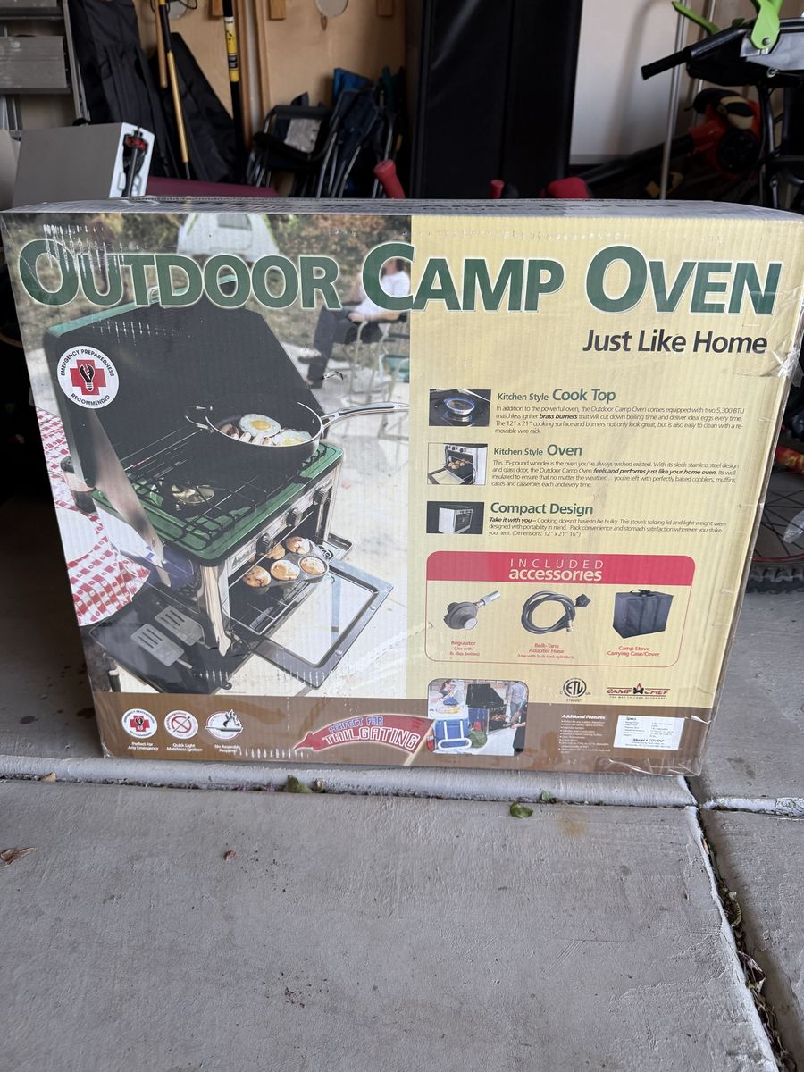 Outdoor Camp Oven/2 burner stove (brand new)