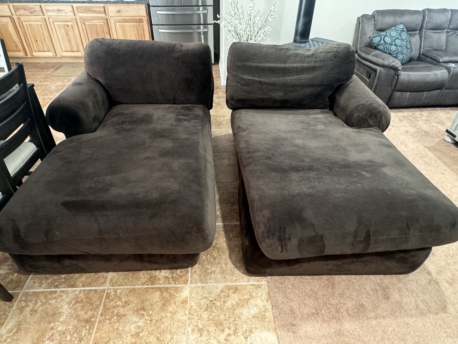Three piece sectional with double chaise
