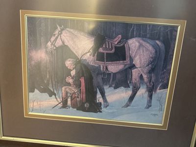 George Washington kneeling in prayer