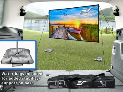 Vankyo Leisure 3 Projector with Elite Screens Yard Master Lite Series Projector Screen
