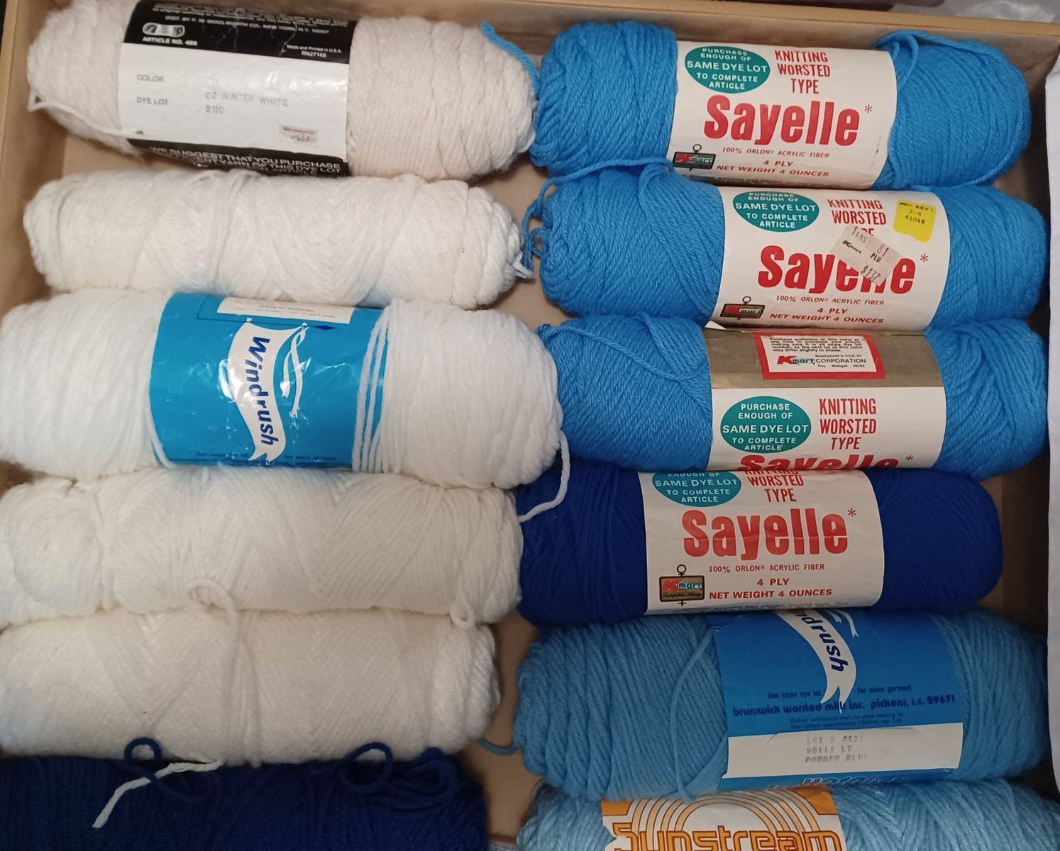 12 Skeins acrylic yarn