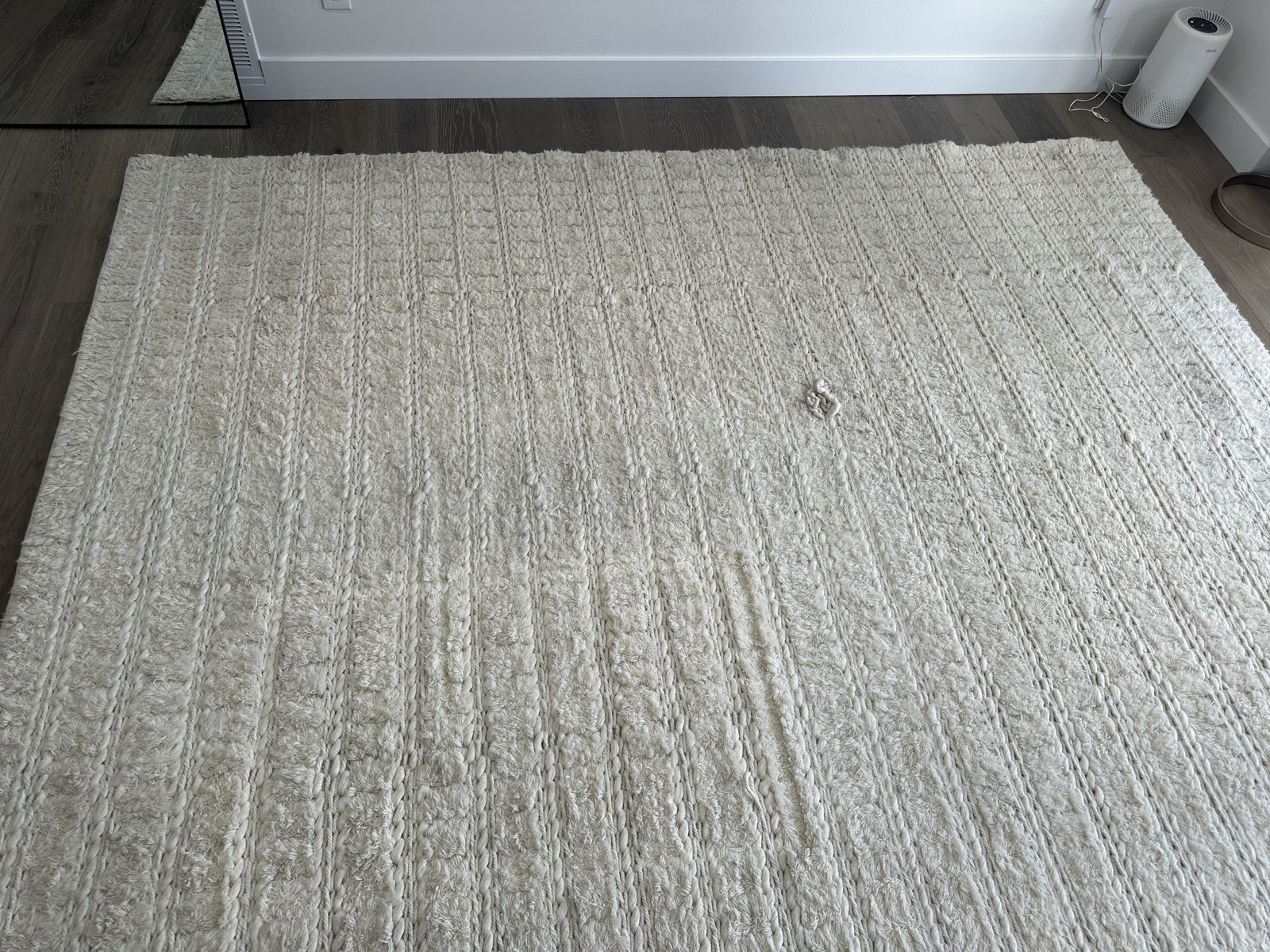 West Elm Braid Stripe Sweater Rug – Stone White – 8’ x 10’